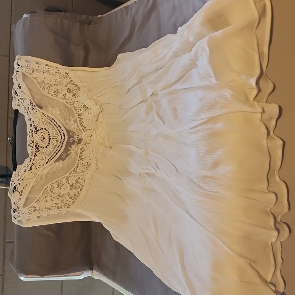 Torrid White Crochet Gauze Sleeveless Top